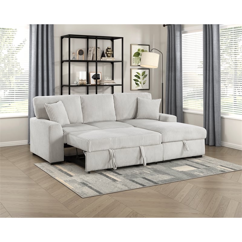 Lexicon Marsh Corduroy 2-Piece Sectional with Right Chaise in Gray