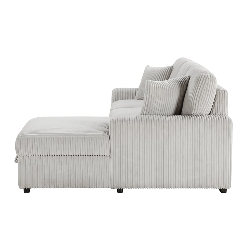 Lexicon Marsh Corduroy 2-Piece Sectional with Right Chaise in Gray