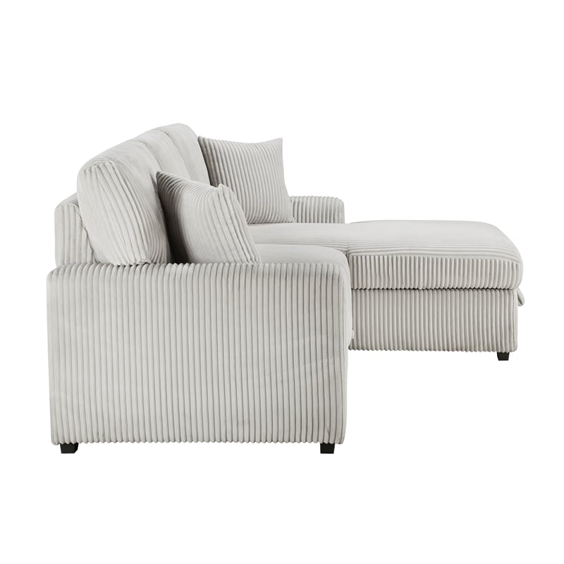 Lexicon Marsh Corduroy 2-Piece Sectional with Right Chaise in Gray