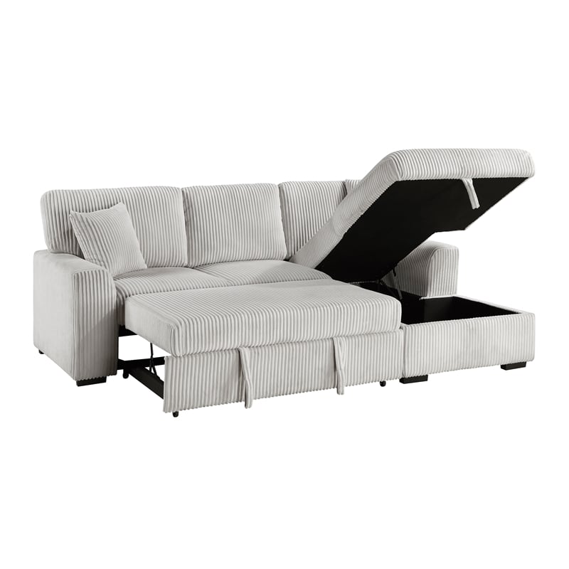 Lexicon Marsh Corduroy 2-Piece Sectional with Right Chaise in Gray
