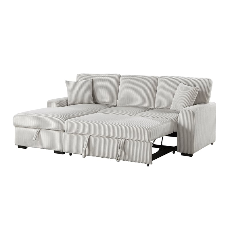 Lexicon Marsh Corduroy 2-Piece Sectional with Left Chaise in Gray