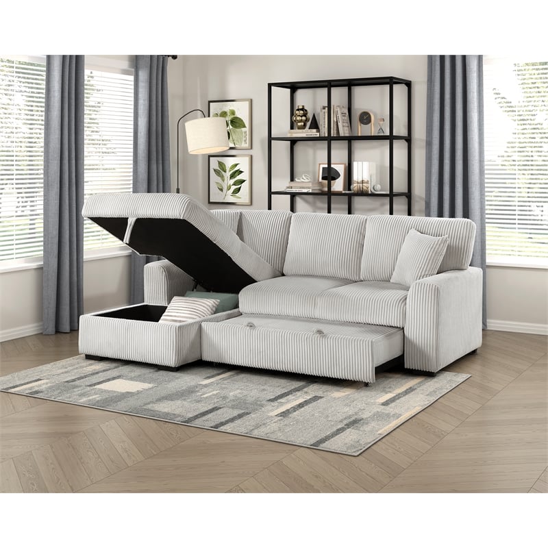 Lexicon Marsh Corduroy 2-Piece Sectional with Left Chaise in Gray