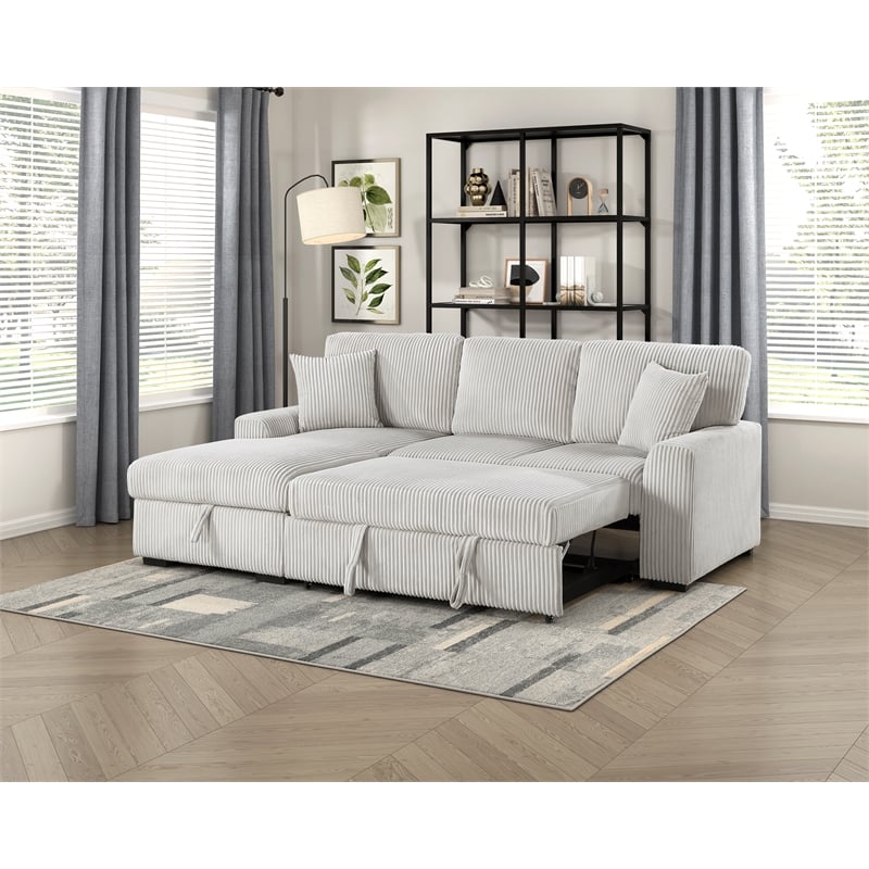 Lexicon Marsh Corduroy 2-Piece Sectional with Left Chaise in Gray