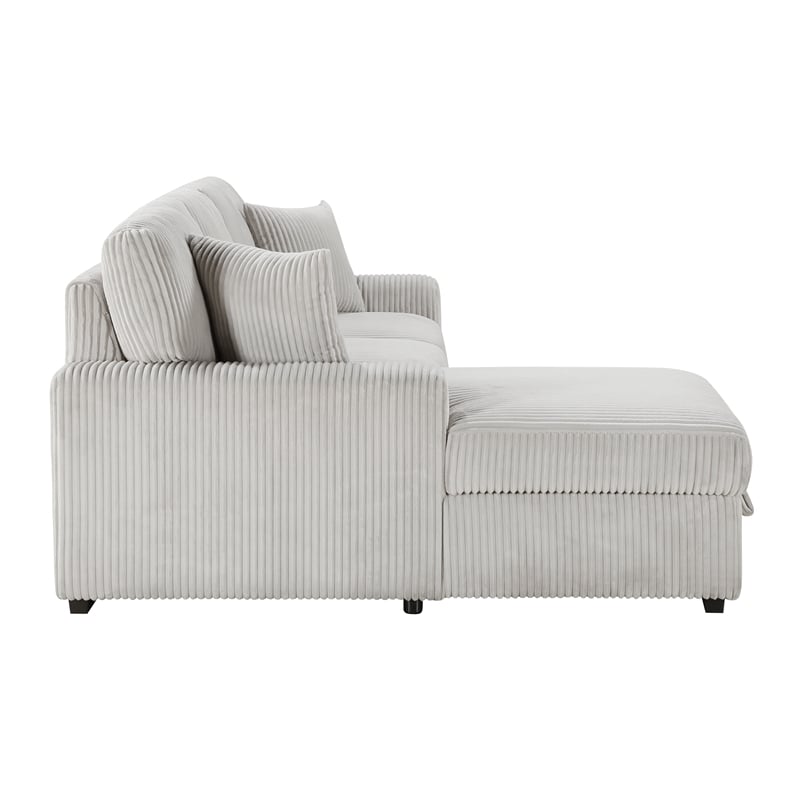 Lexicon Marsh Corduroy 2-Piece Sectional with Left Chaise in Gray