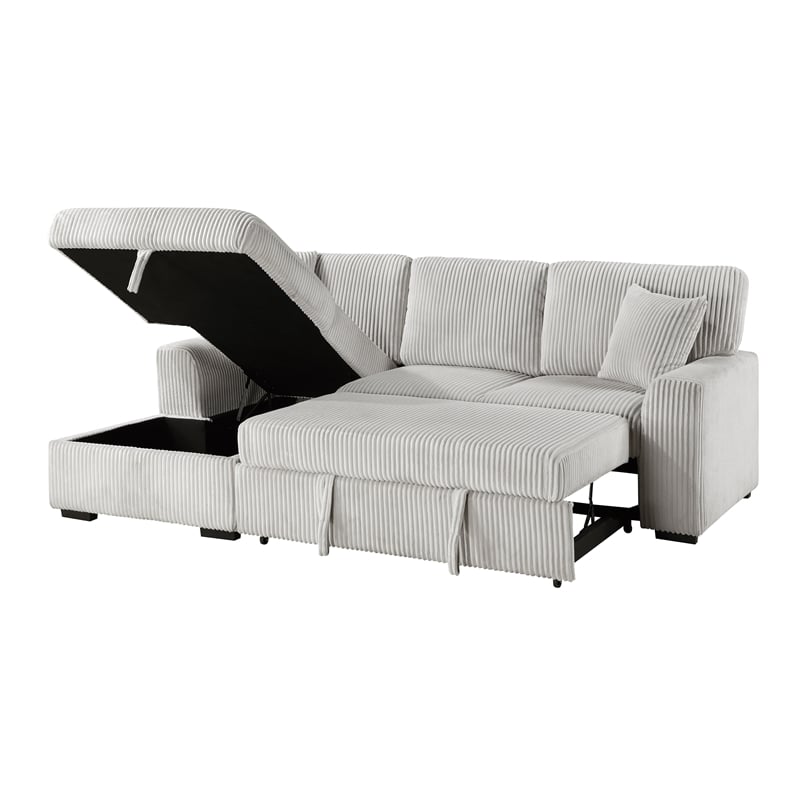 Lexicon Marsh Corduroy 2-Piece Sectional with Left Chaise in Gray