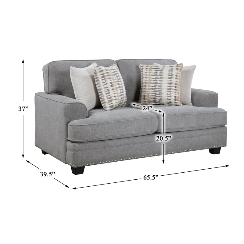 Lexicon Bradford Chenille Love seat in Gray