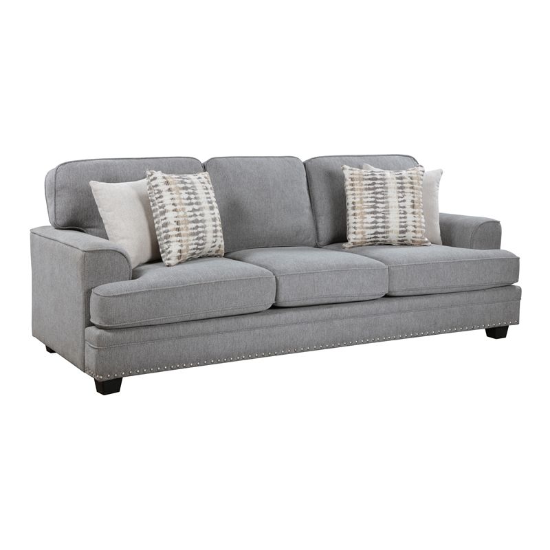 Lexicon Bradford Chenille Fabric Sofa in Gray