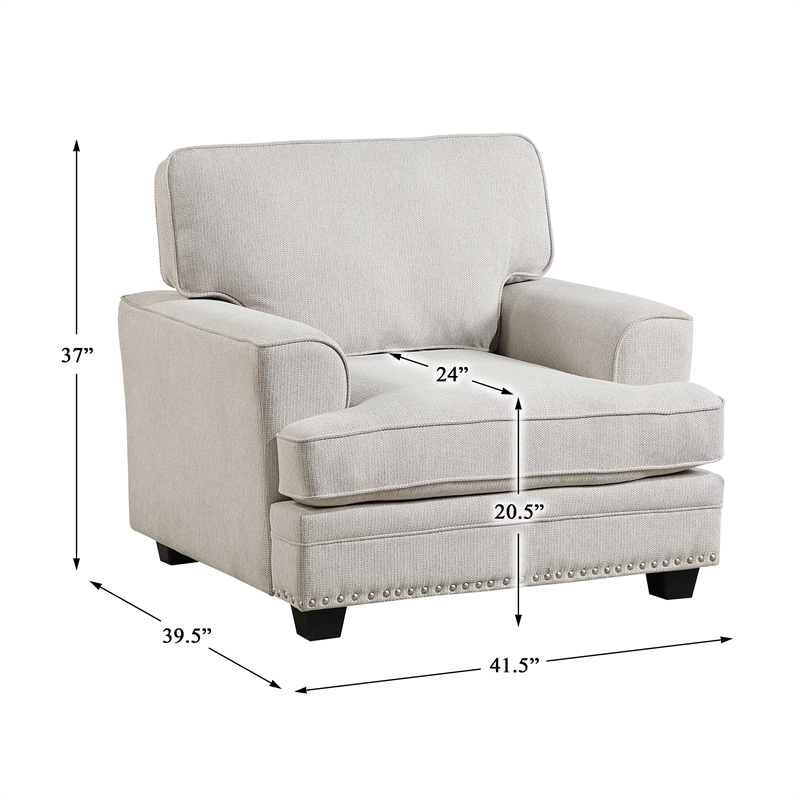 Lexicon Bradford Chenille Fabric Chair in Sand