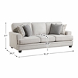 Lexicon Bradford Chenille Fabric Sofa in Sand