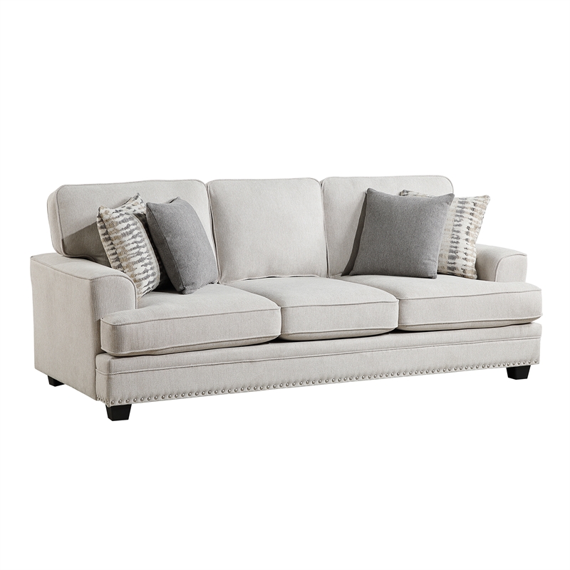 Lexicon Bradford Chenille Fabric Sofa in Sand