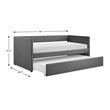 Lexicon Trudy Textured Daybed with Trundle in Dark gray