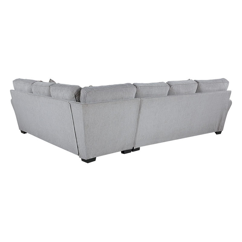 Lexicon Kieran Chenille 2-Piece Reversible Sectional in Gray