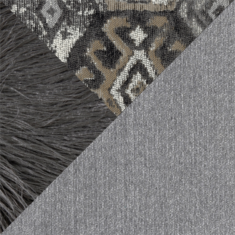 Lexicon Kieran Chenille 2-Piece Reversible Sectional in Gray