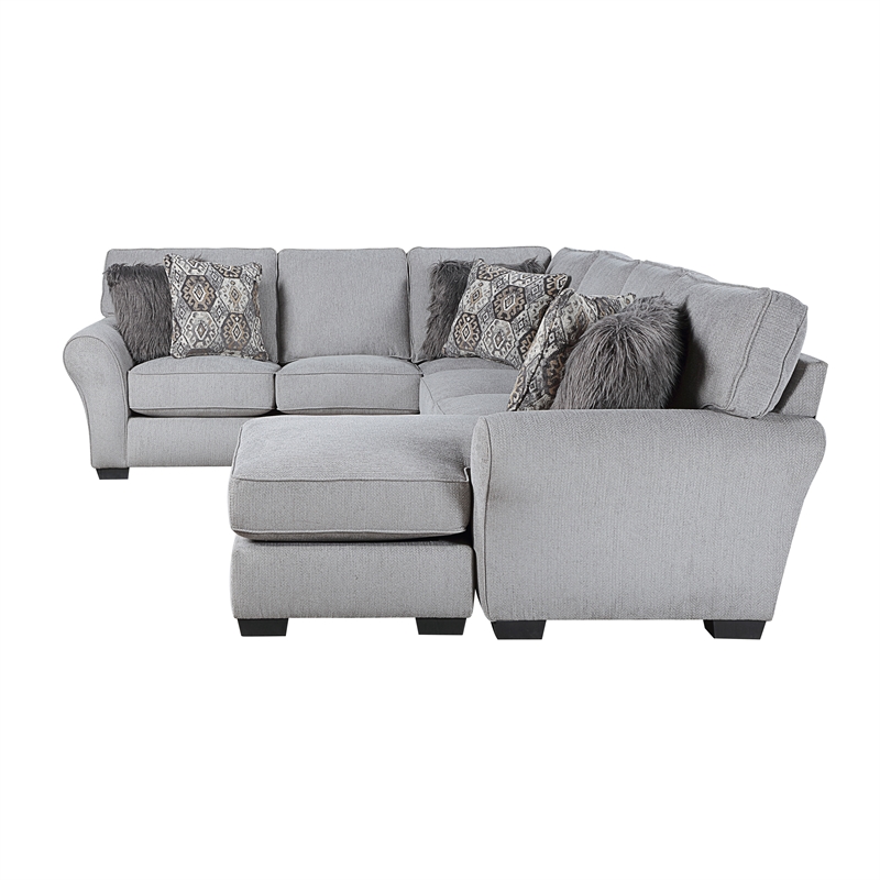 Lexicon Kieran Chenille 2-Piece Reversible Sectional in Gray