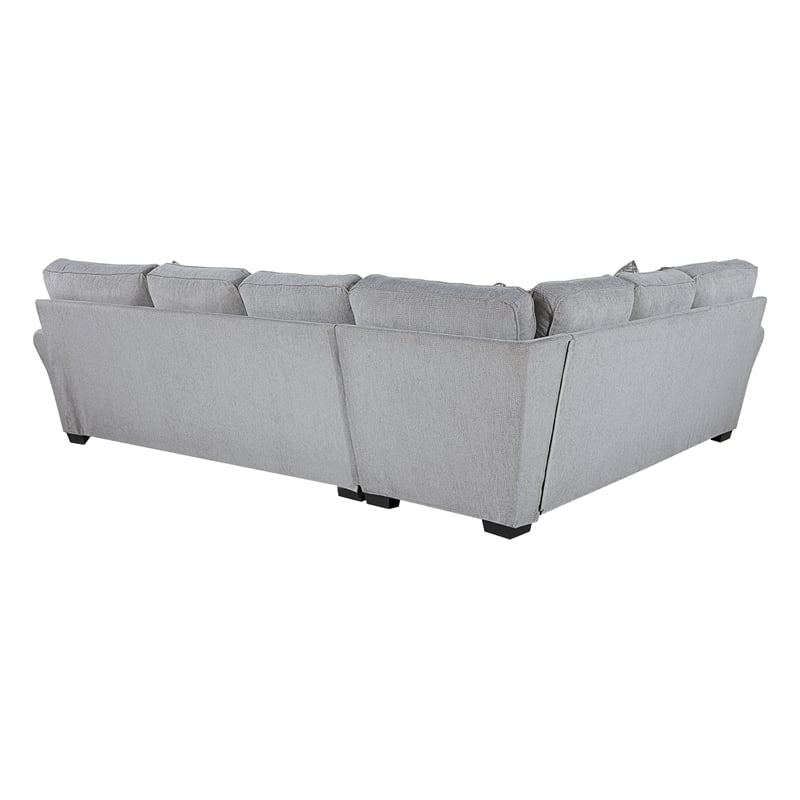 Lexicon Kieran Chenille 2-Piece Reversible Sectional in Gray