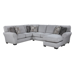 Lexicon Kieran Chenille 2-Piece Reversible Sectional in Gray