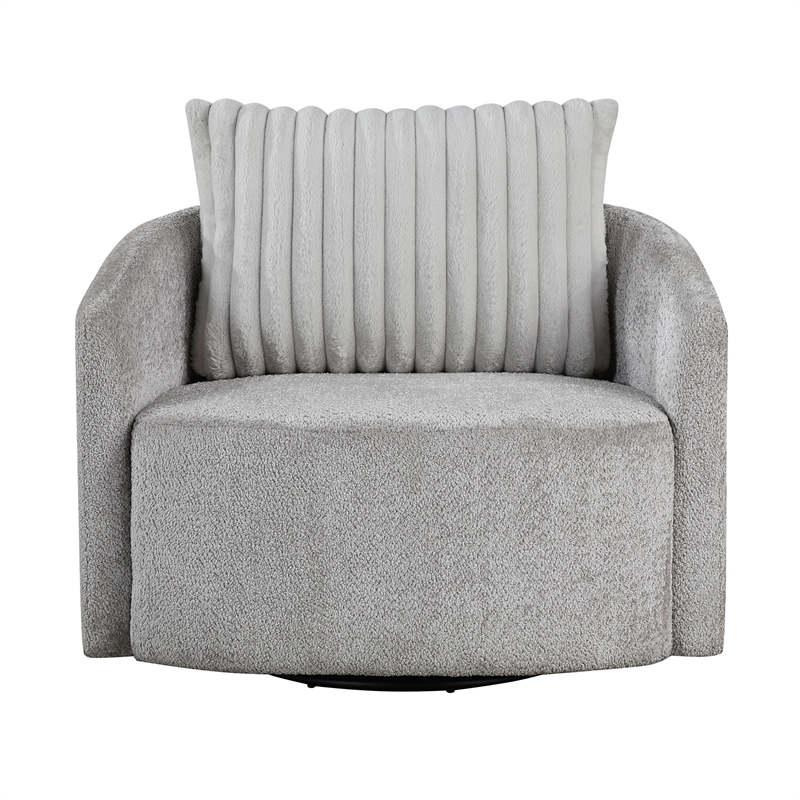 Lexicon Francine Chenille Swivel Chair in Gray