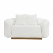 Lexicon Novella Sherpa Fabric Upholstery Love Seat in White