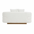 Lexicon Novella Sherpa Fabric Upholstery Love Seat in White