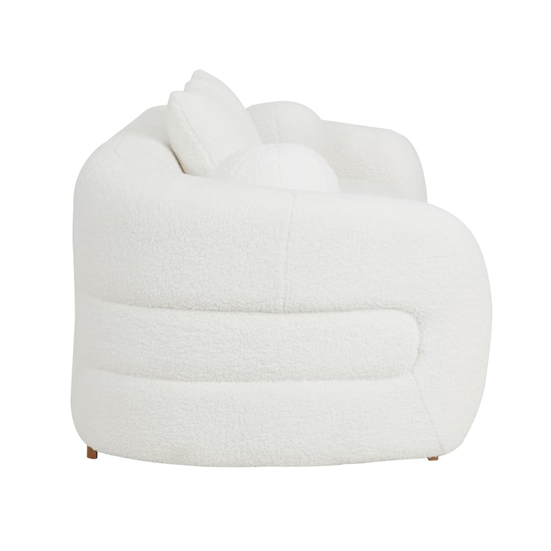 Lexicon Novella Sherpa Fabric Sofa in White
