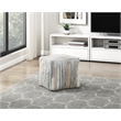 Lexicon Poplar Jacquard Fabric Upholstery Pouf in Multi-color