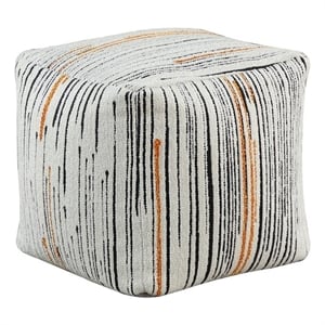 Lexicon Poplar Jacquard Fabric Upholstery Pouf in Multi-color