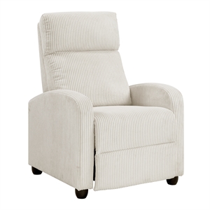 lexicon maye corduroy push back reclining chair in beige