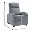 Lexicon Maye Corduroy Push Back Reclining Chair in Dark Gray
