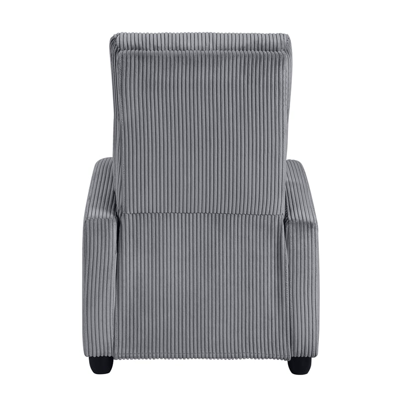Lexicon Maye Corduroy Push Back Reclining Chair in Dark Gray