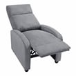 Lexicon Maye Corduroy Push Back Reclining Chair in Dark Gray