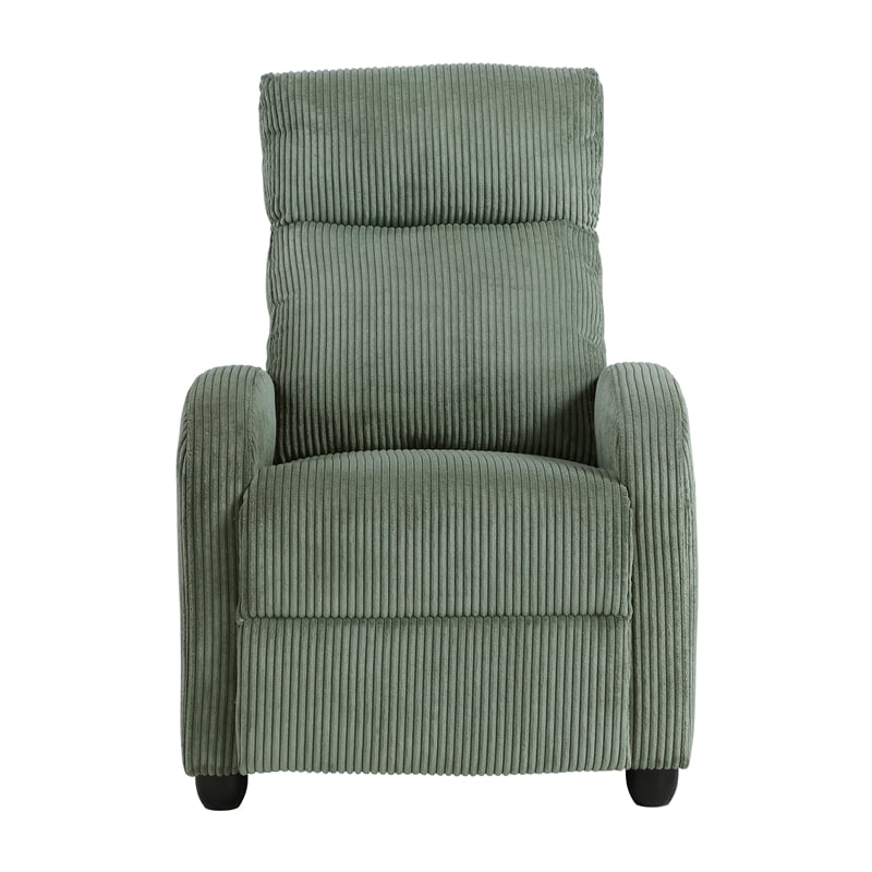 Lexicon Maye Corduroy Push Back Reclining Chair in Green