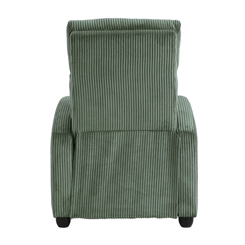 Lexicon Maye Corduroy Push Back Reclining Chair in Green