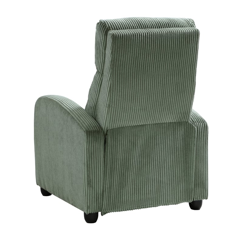 Lexicon Maye Corduroy Push Back Reclining Chair in Green