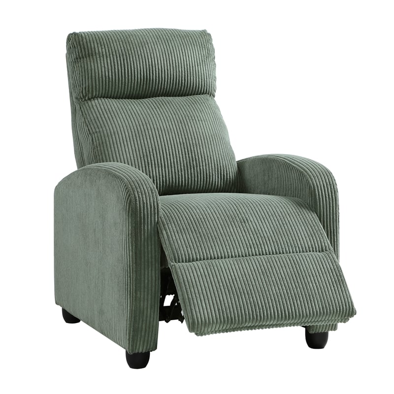 Lexicon Maye Corduroy Push Back Reclining Chair in Green