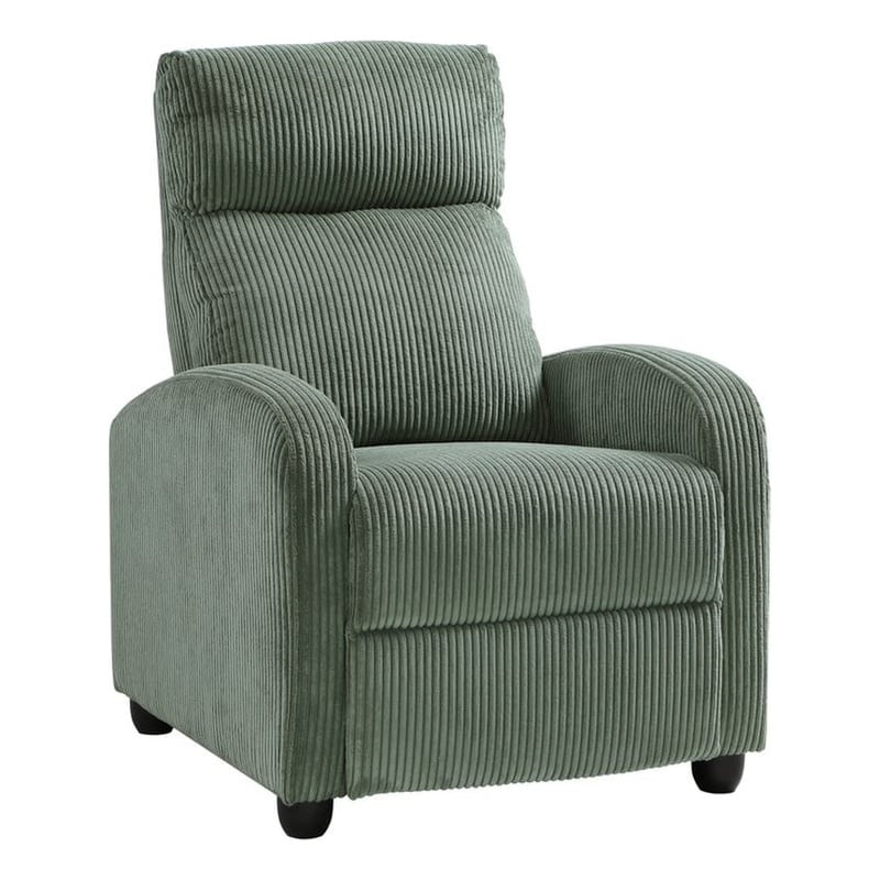 Lexicon Maye Corduroy Push Back Reclining Chair in Green