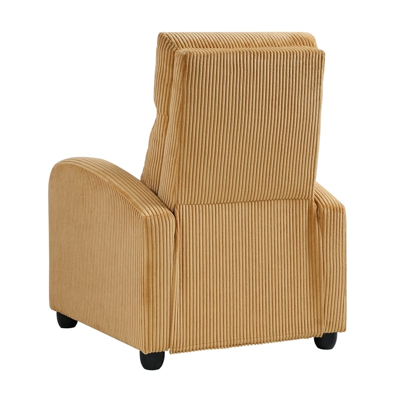 Lexicon Maye Corduroy Push Back Reclining Chair in Yellow