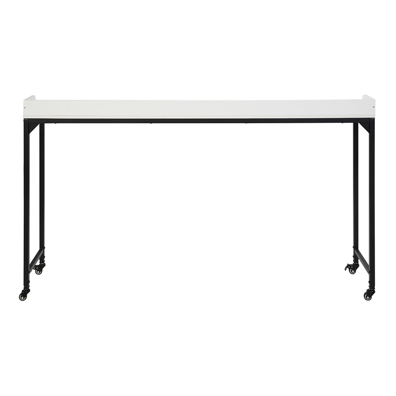 Lexicon Sumter Adjustable Height Over-The-Bed Desk with Castors in White
