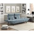Lexicon Quonsett Chenille Sofa with Adjustable Seat Depth and Headrests in Blue