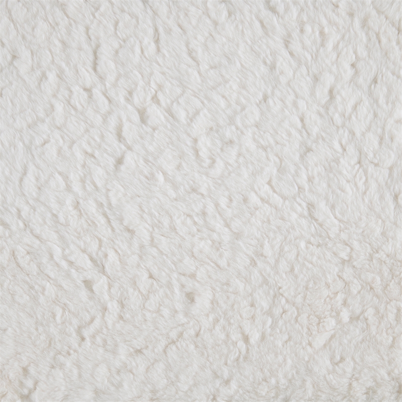 Lexicon Nice Fur Fabric Pouf in Off White