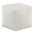 Lexicon Celina Fur Fabric Pouf in Off White