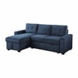 Lexicon Barbara Textured Reversible Sectional with Hidden Storage in Blue