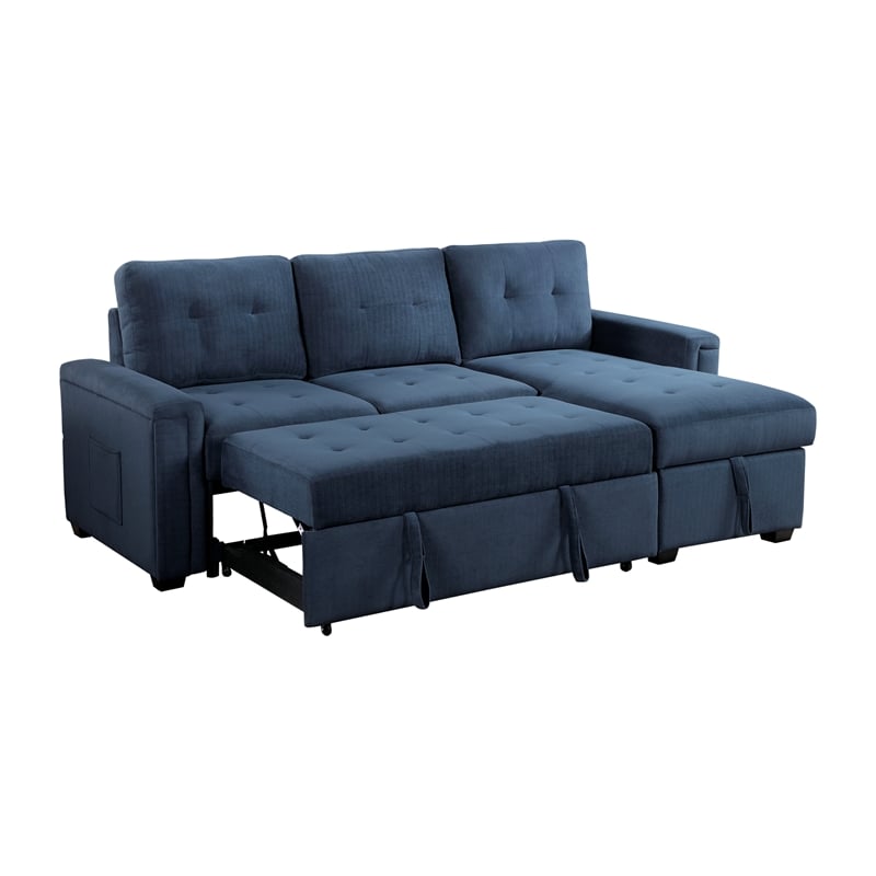Lexicon Barbara Textured Reversible Sectional with Hidden Storage in Blue