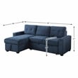 Lexicon Barbara Textured Reversible Sectional with Hidden Storage in Blue