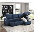 Lexicon Barbara Textured Reversible Sectional with Hidden Storage in Blue