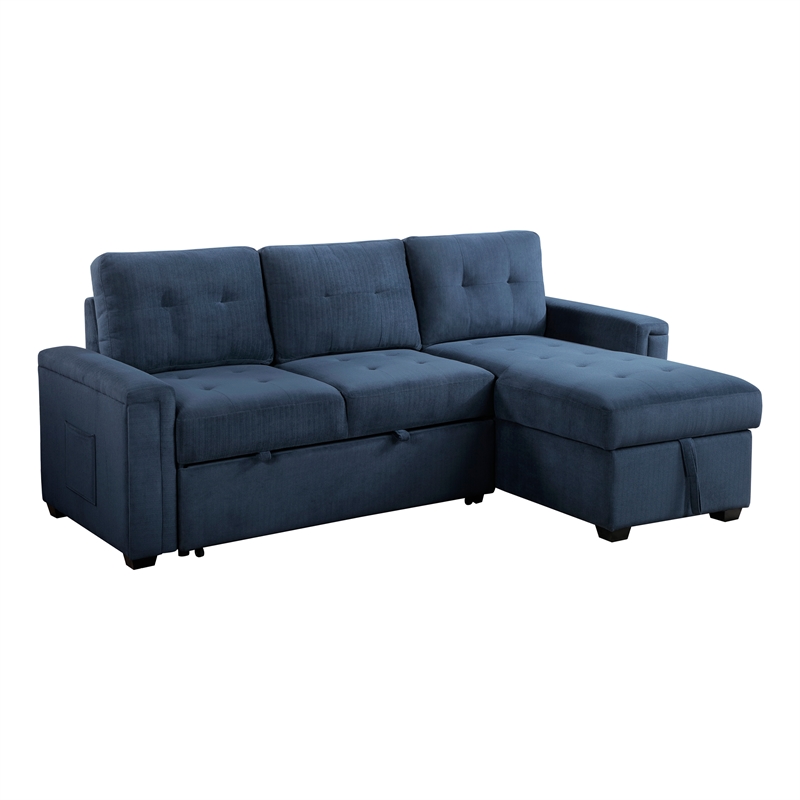 Lexicon Barbara Textured Reversible Sectional with Hidden Storage in Blue