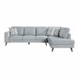 Lexicon Broadway Chenille 2-Piece Sectional with Right Chaise in Blue-gray