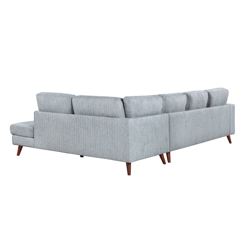 Lexicon Broadway Chenille 2-Piece Sectional with Right Chaise in Blue-gray