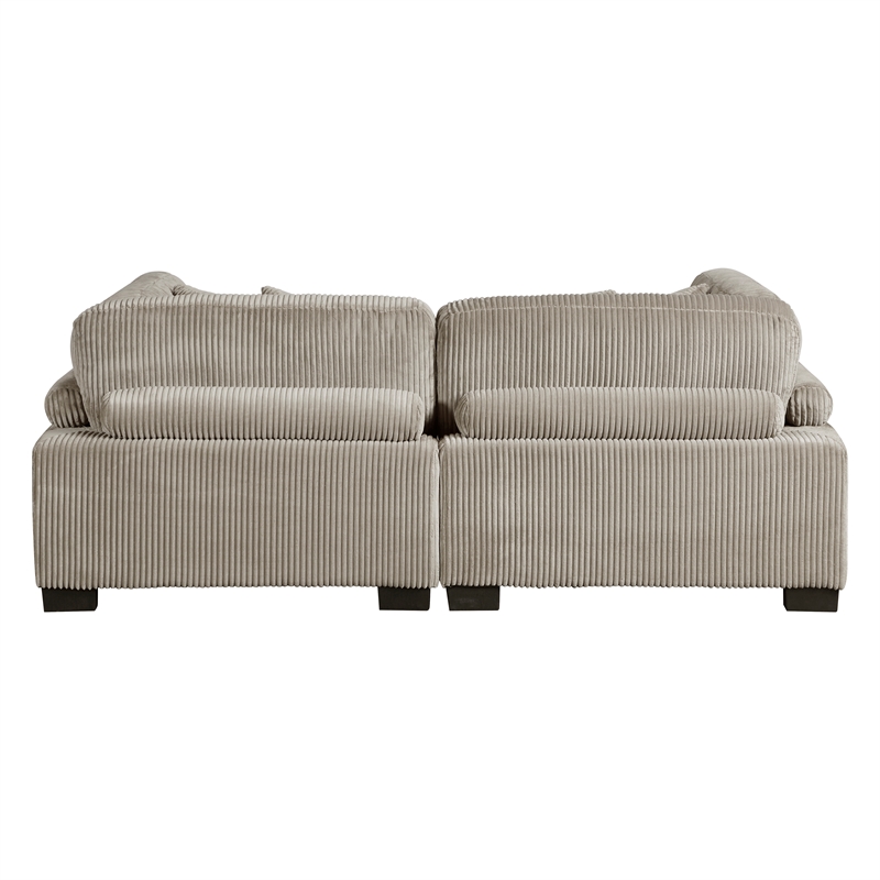 Lexicon Traverse Corduroy Fabric Upholstered Love Seat in Taupe