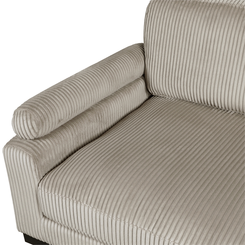 Lexicon Traverse Corduroy Fabric Upholstered Love Seat in Taupe