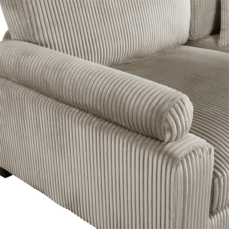 Lexicon Traverse Corduroy Fabric Upholstered Love Seat in Taupe